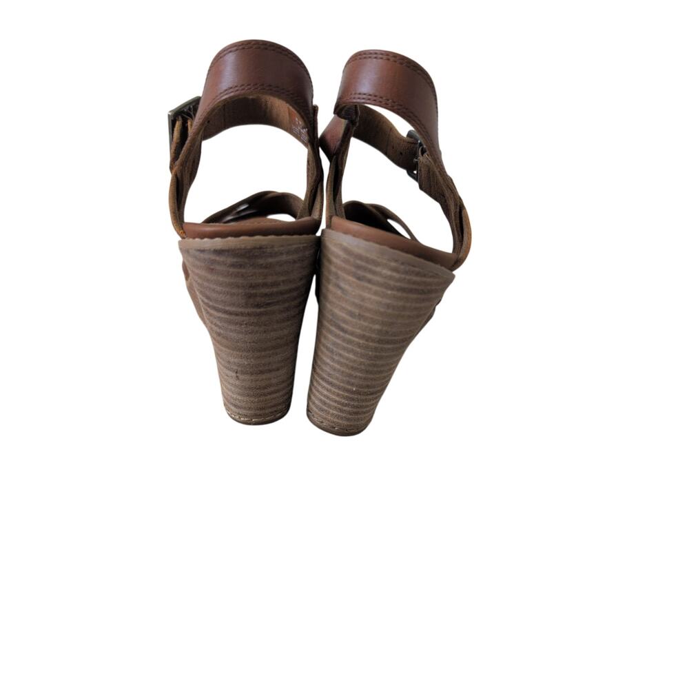 Timberland Danforth Brown Leather Wedge Sandals Size 8 - Picture 7 of 7